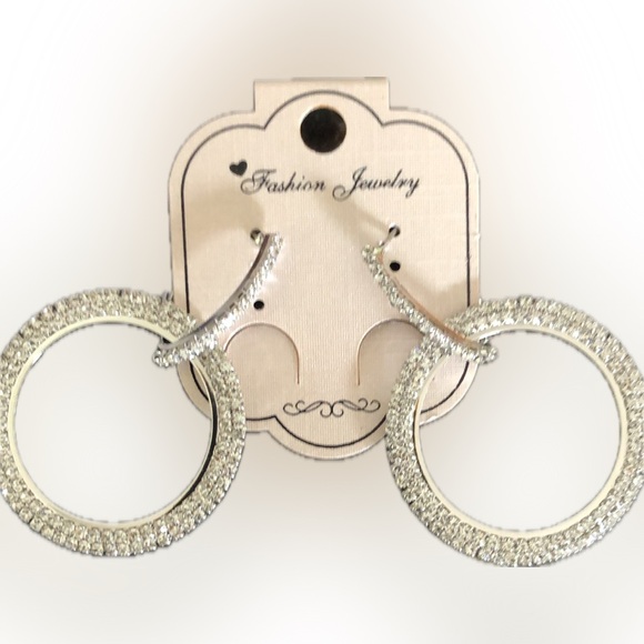 Fashion Jewelry Jewelry - Rhinestone geometric circle round leverback dangle earrings